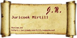 Juricsek Mirtill névjegykártya